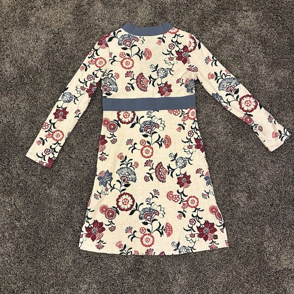 Tea Collection Wrap Front Taiyo Dress Girls 12 Long Sleeve Oatmeal Floral - Picture 13 of 13